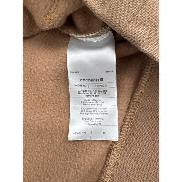 Carhartt Tan Loose Fit Spell Out Camoflage Midweight Logo Hoodie Men’s Medium - Picture 7 of 7